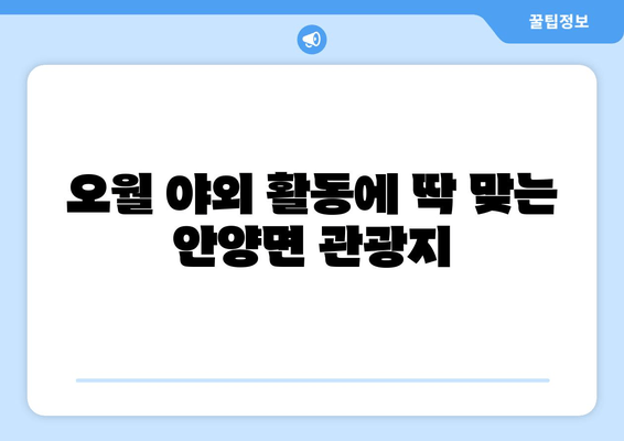 오월 야외 활동에 딱 맞는 안양면 관광지