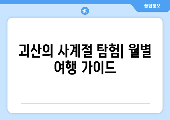 괴산의 사계절 탐험| 월별 여행 가이드