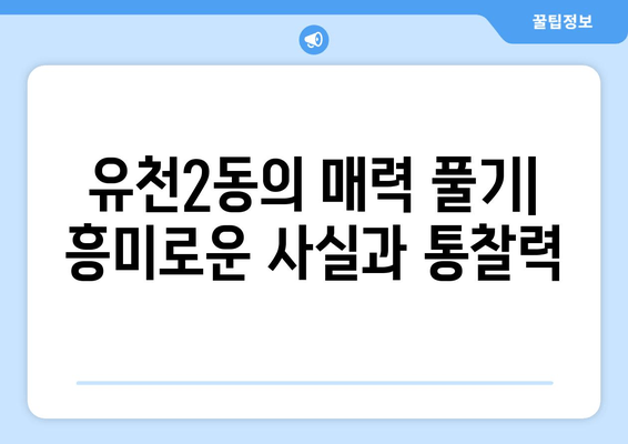 유천2동의 매력 풀기| 흥미로운 사실과 통찰력