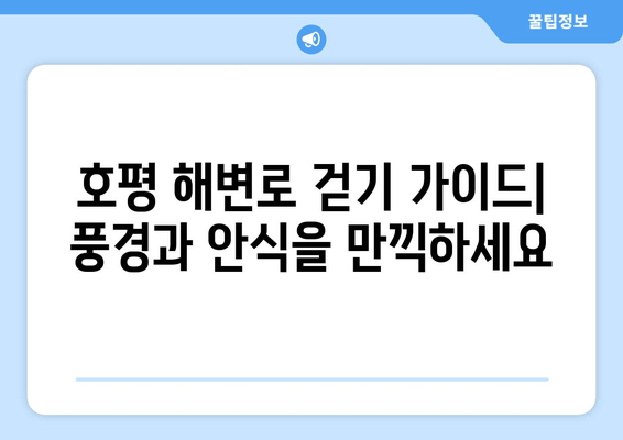 호평 해변로 걷기 가이드| 풍경과 안식을 만끽하세요