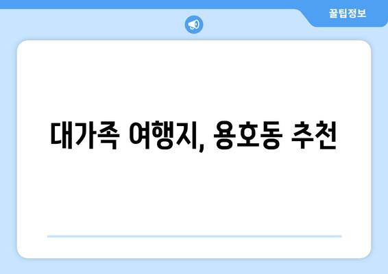 대가족 여행지, 용호동 추천