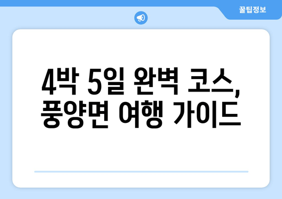 4박 5일 완벽 코스, 풍양면 여행 가이드