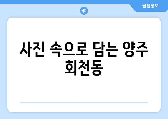 사진 속으로 담는 양주 회천동