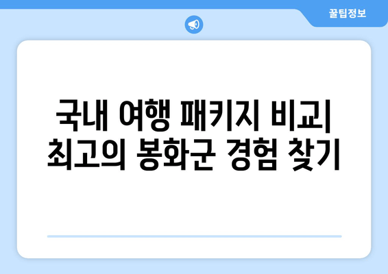 국내 여행 패키지 비교| 최고의 봉화군 경험 찾기