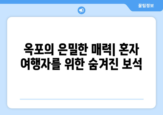 옥포의 은밀한 매력| 혼자 여행자를 위한 숨겨진 보석