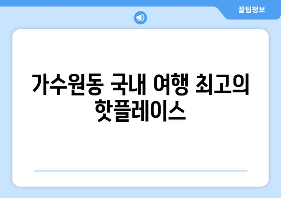 가수원동 국내 여행 최고의 핫플레이스