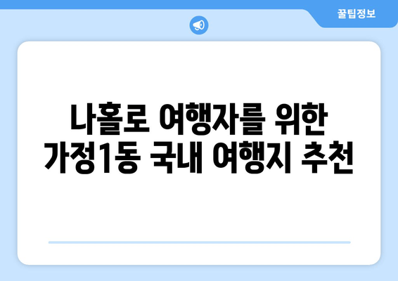 나홀로 여행자를 위한 가정1동 국내 여행지 추천