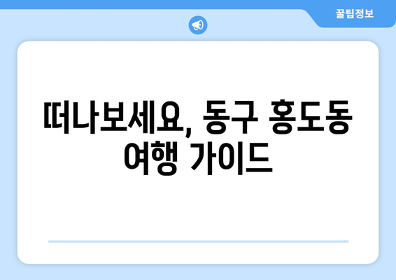 떠나보세요, 동구 홍도동 여행 가이드