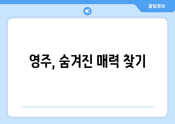 영주, 숨겨진 매력 찾기