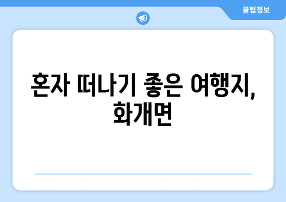 혼자 떠나기 좋은 여행지, 화개면