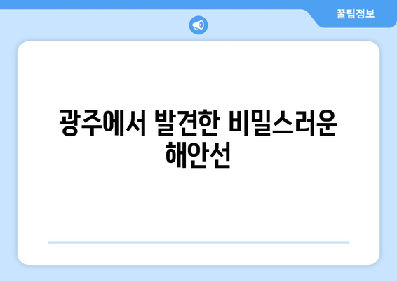 광주에서 발견한 비밀스러운 해안선