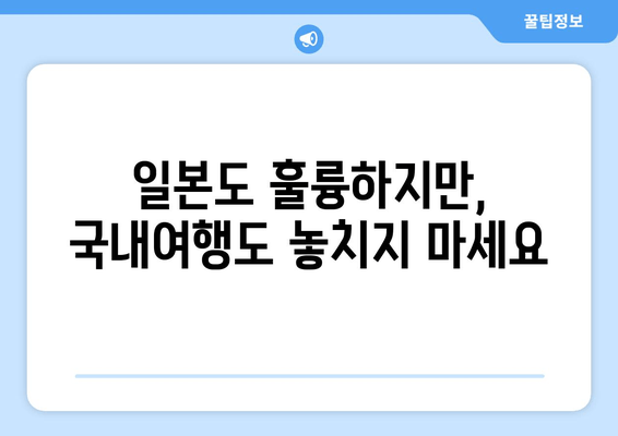 일본도 훌륭하지만, 국내여행도 놓치지 마세요