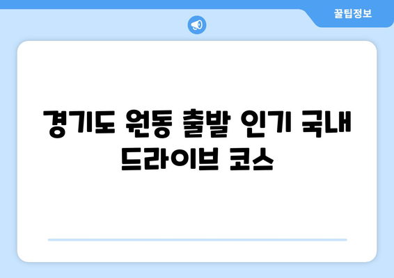 경기도 원동 출발 인기 국내 드라이브 코스