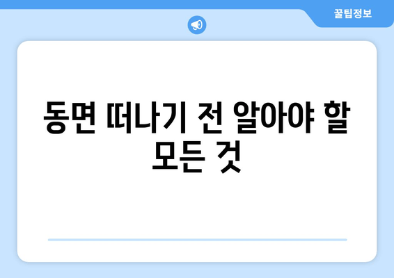 동면 떠나기 전 알아야 할 모든 것