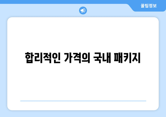 합리적인 가격의 국내 패키지