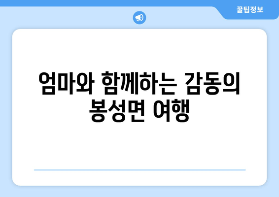 엄마와 함께하는 감동의 봉성면 여행