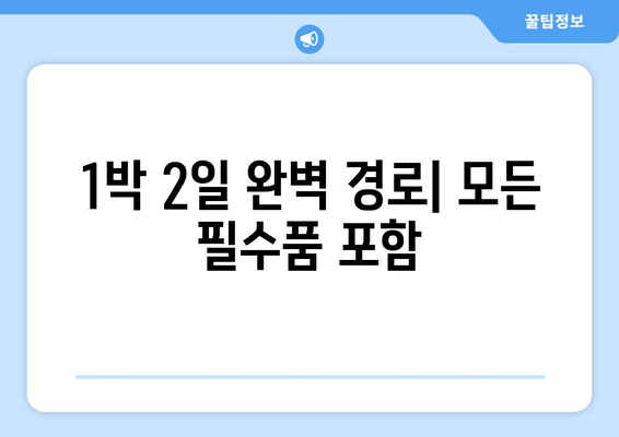 1박 2일 완벽 경로| 모든 필수품 포함