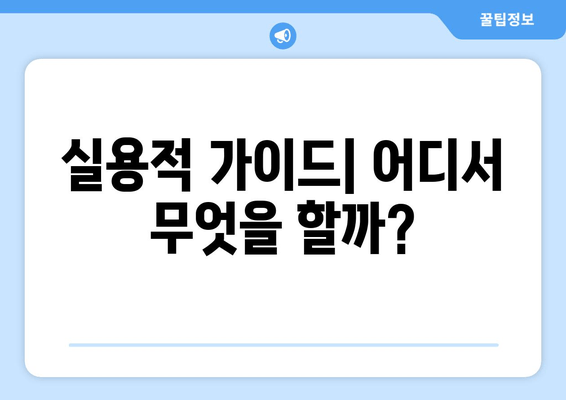 실용적 가이드| 어디서 무엇을 할까?