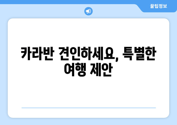 카라반 견인하세요, 특별한 여행 제안