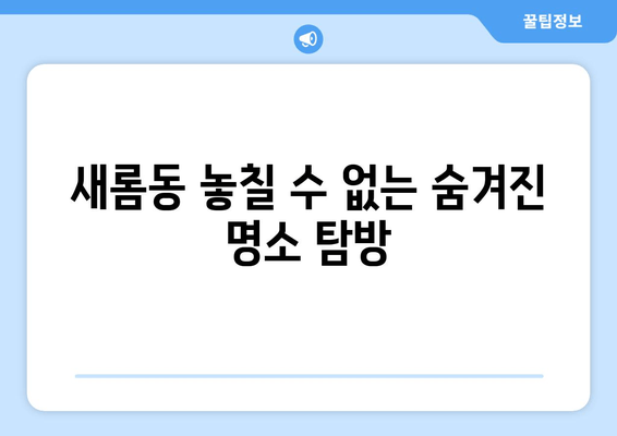 새롬동 놓칠 수 없는 숨겨진 명소 탐방