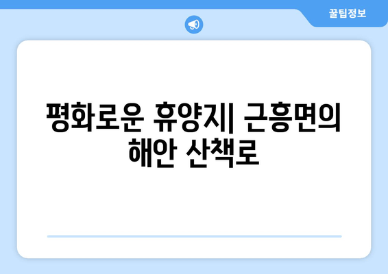 평화로운 휴양지| 근흥면의 해안 산책로