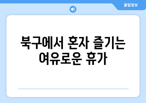 북구에서 혼자 즐기는 여유로운 휴가