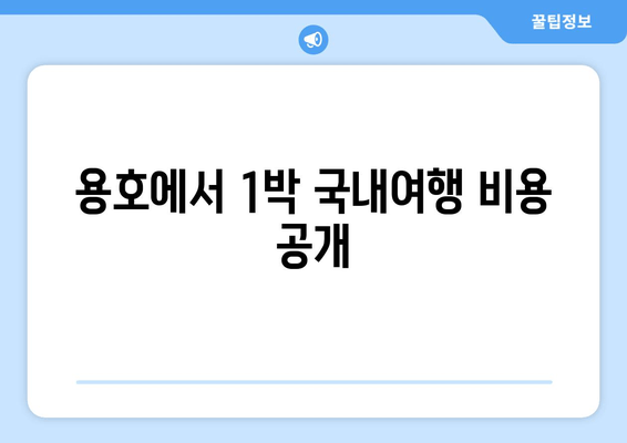 용호에서 1박 국내여행 비용 공개