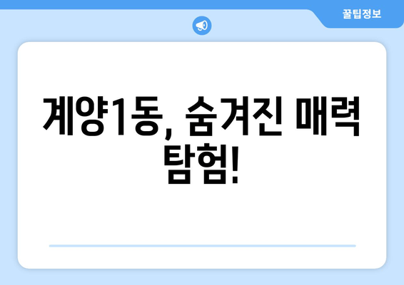 계양1동, 숨겨진 매력 탐험!