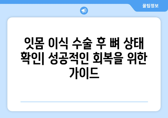 잇몸 이식 수술 후 뼈 상태 확인| 성공적인 회복을 위한 가이드 | 잇몸 이식, 뼈 재생, 치과 치료, 회복 과정