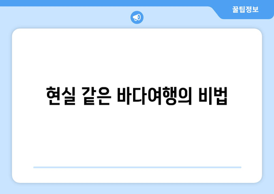 현실 같은 바다여행의 비법