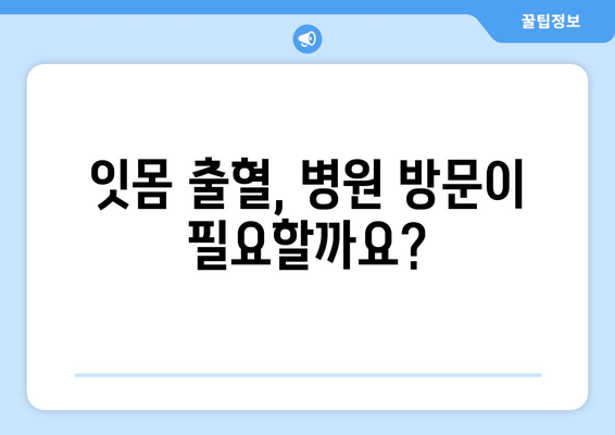 갑작스러운 잇몸 출혈, 어떻게 대처해야 할까요? | 응급 처치, 원인, 예방 팁