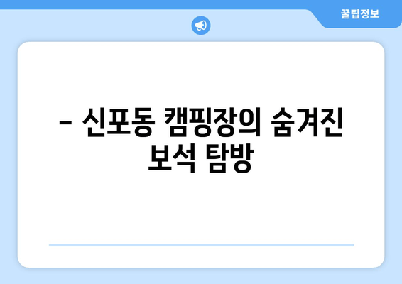 - 신포동 캠핑장의 숨겨진 보석 탐방