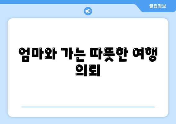 엄마와 가는 따뜻한 여행 의뢰