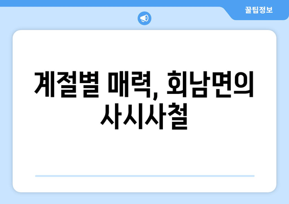 계절별 매력, 회남면의 사시사철