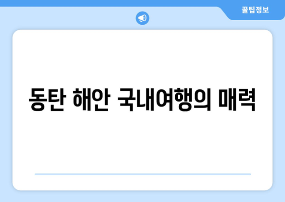 동탄 해안 국내여행의 매력