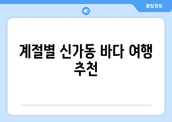 계절별 신가동 바다 여행 추천