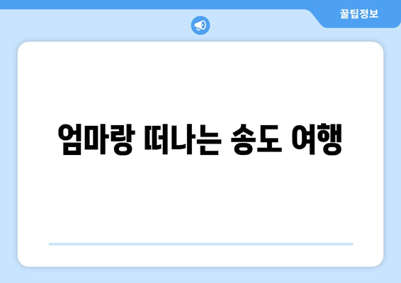 엄마랑 떠나는 송도 여행