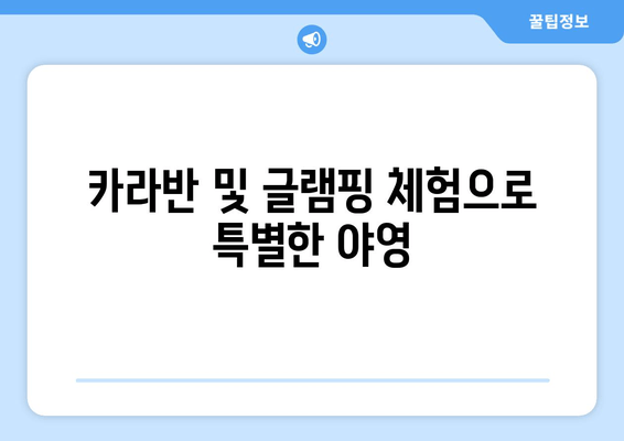 카라반 및 글램핑 체험으로 특별한 야영