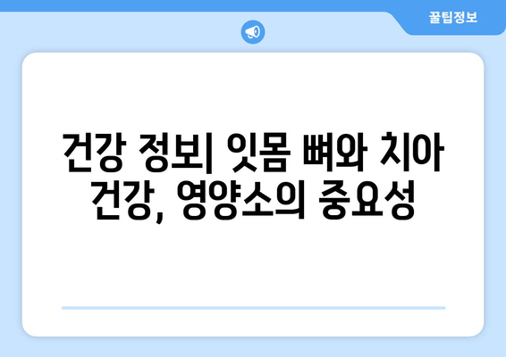 잇몸 뼈 건강을 위한 영양제| 치아 건강에 필수적인 5가지 영양소 | 잇몸 뼈, 치아 건강, 영양제, 건강 정보