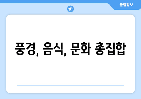 풍경, 음식, 문화 총집합