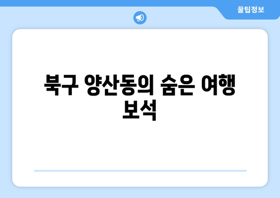 북구 양산동의 숨은 여행 보석