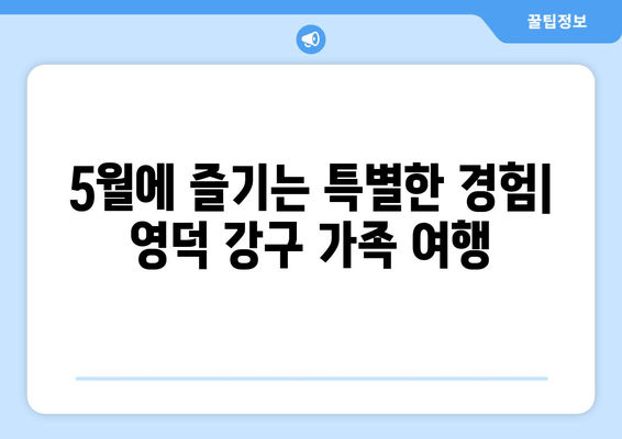 5월에 즐기는 특별한 경험| 영덕 강구 가족 여행