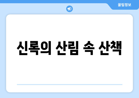 신록의 산림 속 산책