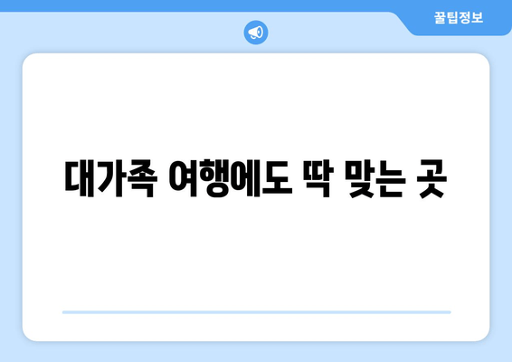 대가족 여행에도 딱 맞는 곳