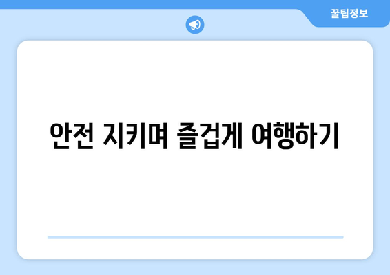 안전 지키며 즐겁게 여행하기