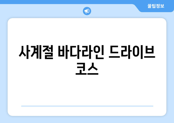 사계절 바다라인 드라이브 코스