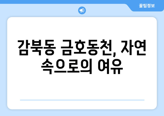 감북동 금호동천, 자연 속으로의 여유