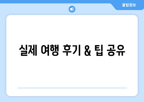 실제 여행 후기 & 팁 공유