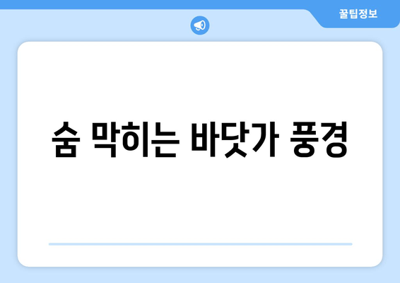 숨 막히는 바닷가 풍경