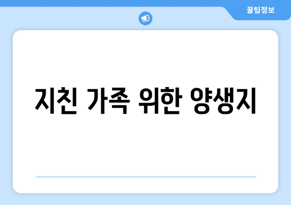 지친 가족 위한 양생지